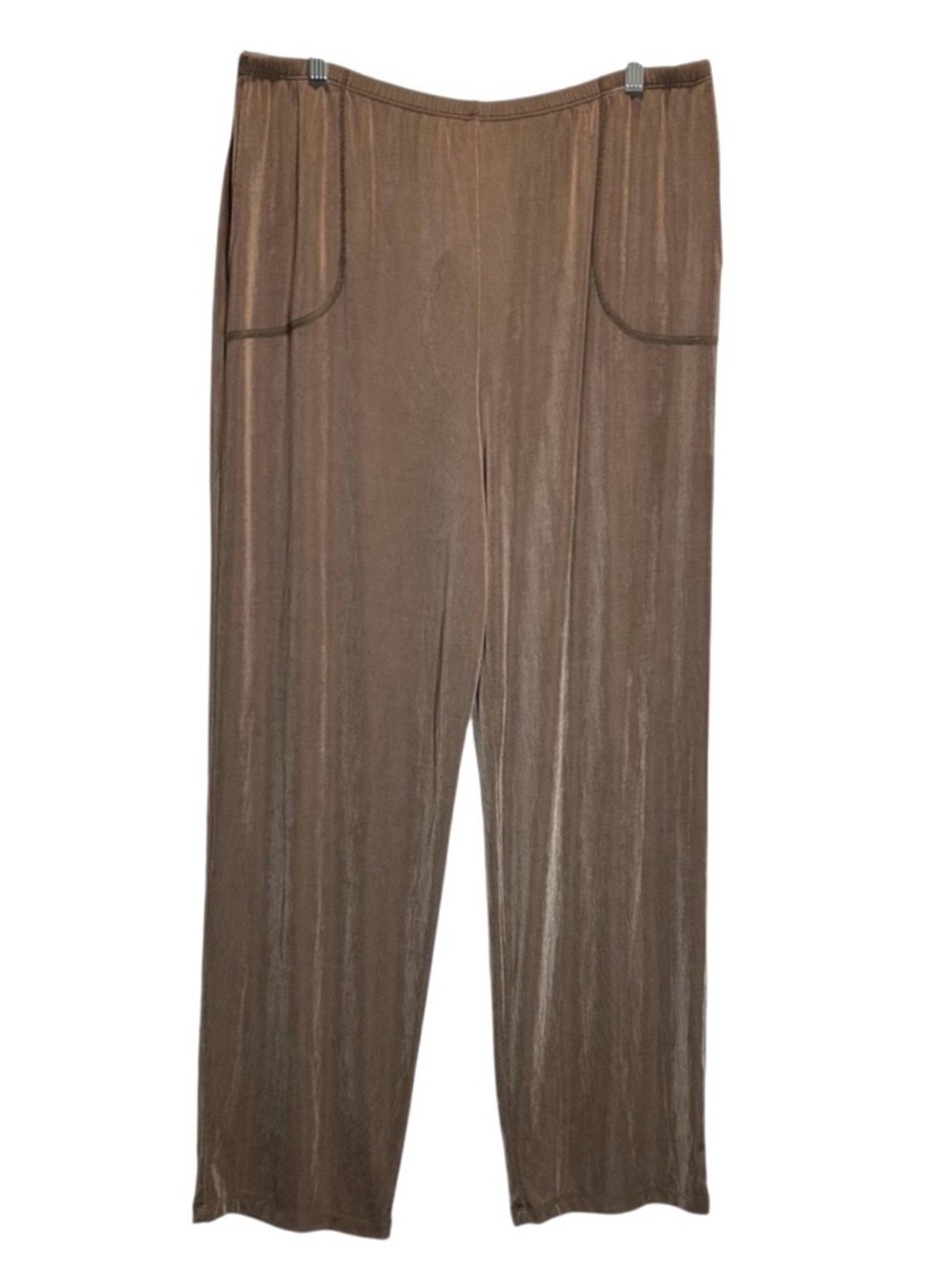 NWT Citiknits for QVC Women’s Slinky Tan Wide-Leg Pull-on Pants - Tall XL
